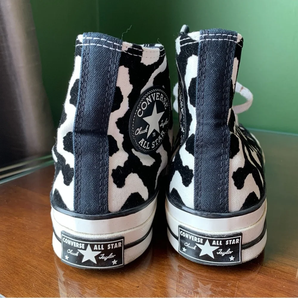 Converse High Top Sneakers in Black and White Leopard Print - Picture 4 of 7